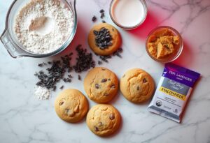 Lavender Earl Grey cookies on a decorative plate.