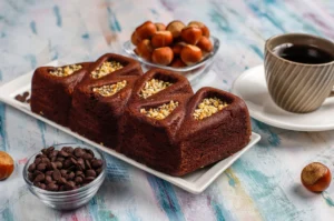 Ghirardelli Brownie decorated with chocolate