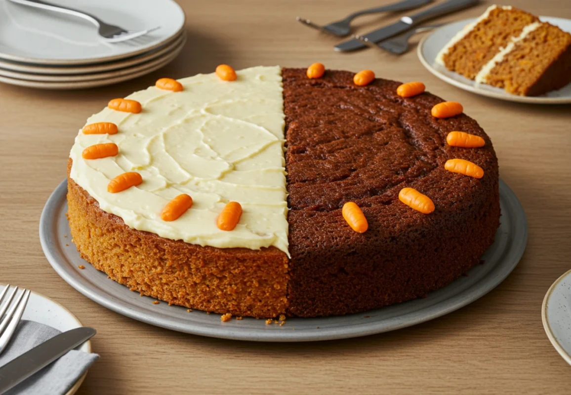 carrot cake on a banquet table