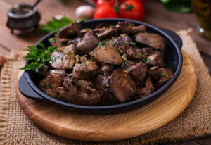 Fried chicken liver and herbs