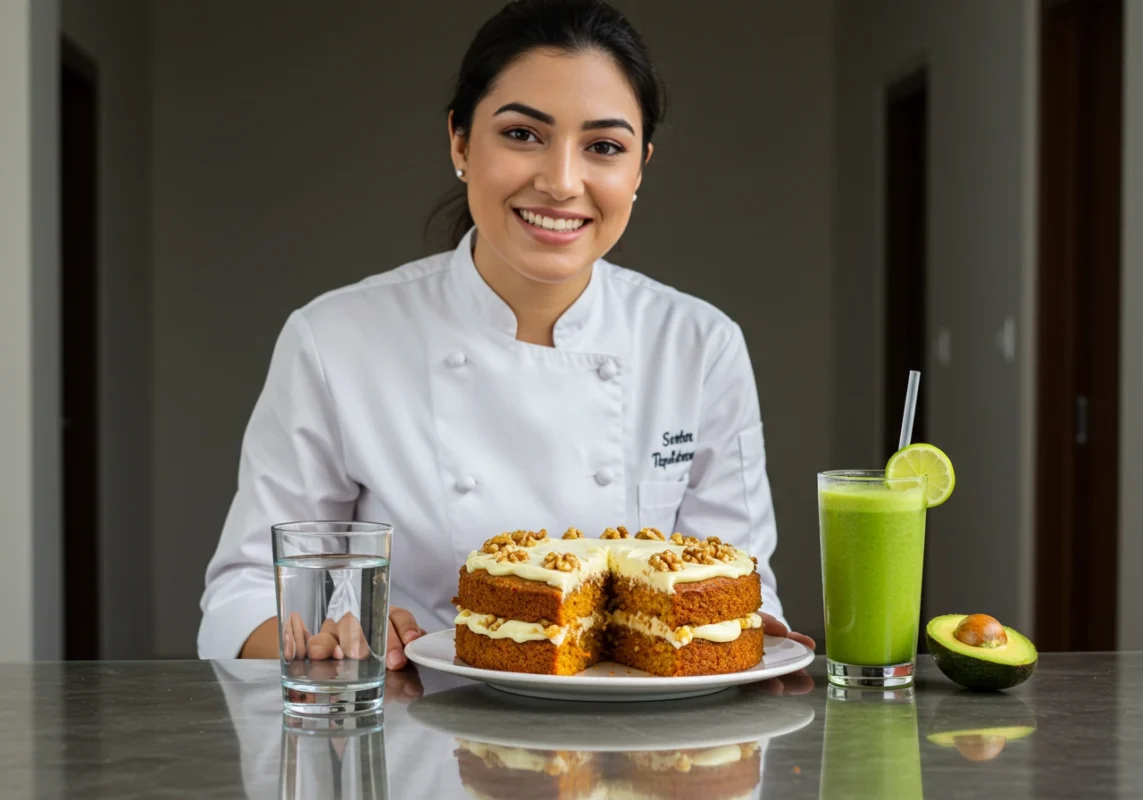 three layers of carrot cake