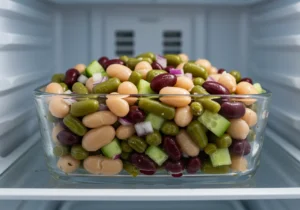 bean salad in the fridge