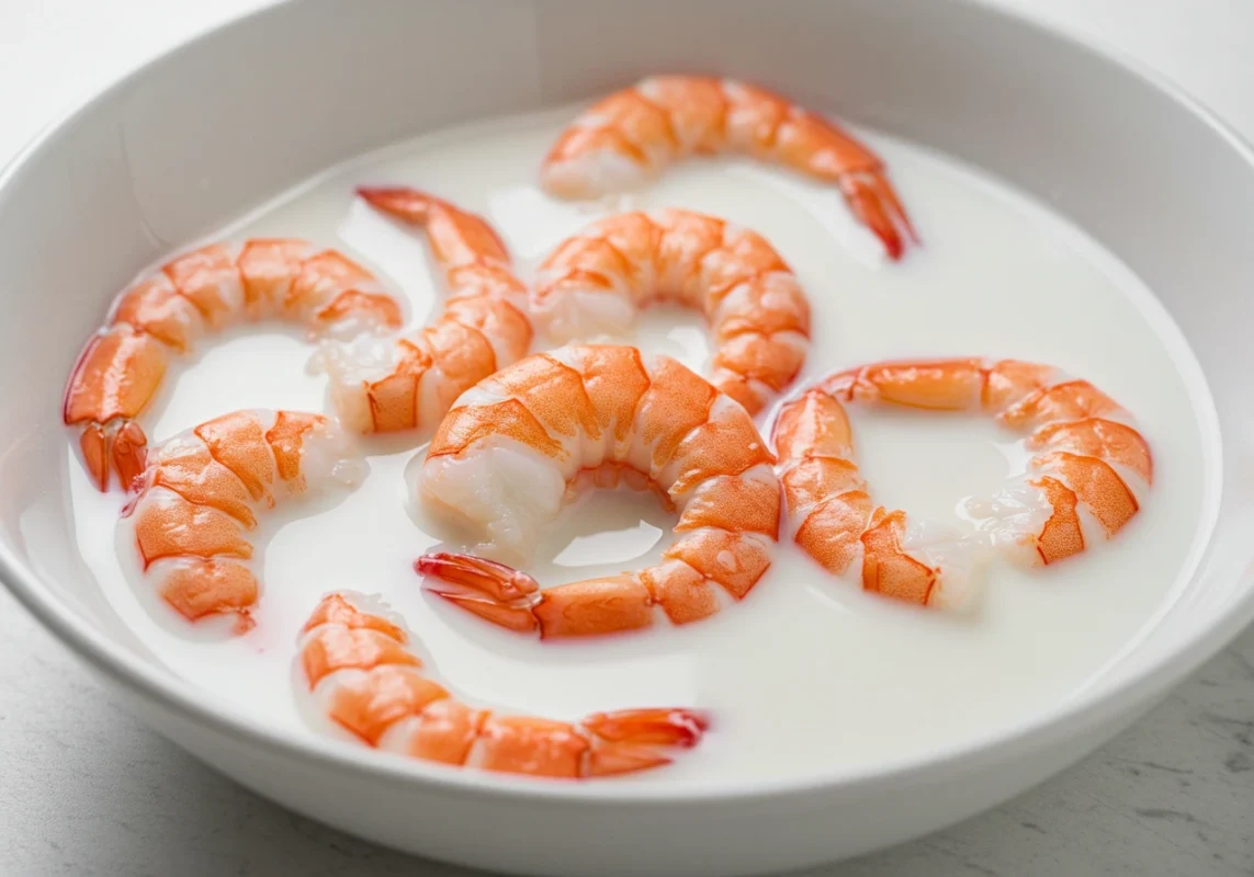 Soaking shrimp in milk before frying