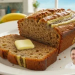 A delicious slice of homemade banana bread